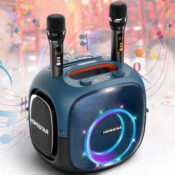 Портативна Bluetooth-колонка&nbsp;з двома мікрофонами та&nbsp;RGB-підсвіткою&nbsp;Hopestar UT Party One ULTIMATE Синий 02679-3-Син/MB фото