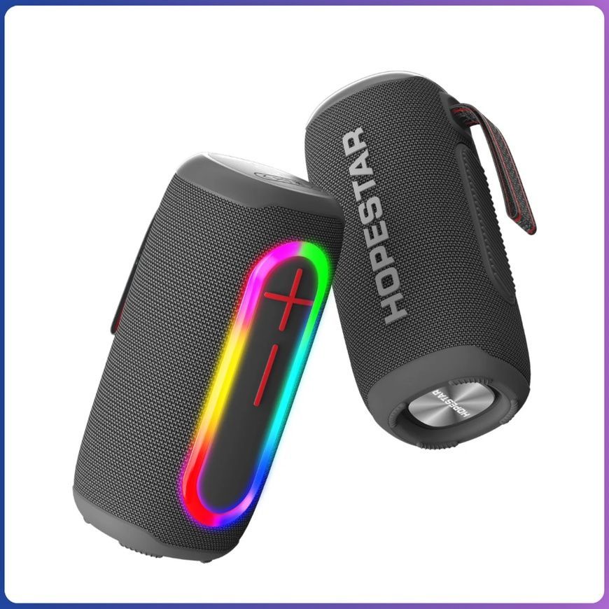 Портативна Bluetooth-колонка&nbsp;20W з RGB-підсвіткою&nbsp;та захистом IPX6&nbsp;Hopestar P60 Сірий 01726-1/MB фото
