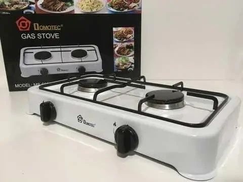 Настольная газовая плита на 2 конфорки Domotec MS-6602 Белая Настольная газовая плита с крышкой 6845/SP фото