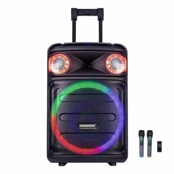 Портативна акумуляторна колонка Temeisheng TMS-1515 з мікрофонами на 400W з USB Bluetooth Пульт ДК 1515/208 фото