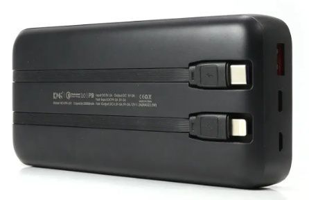 Внешний аккумулятор с кабелями для зарядки 20000мАч 22,5Вт KP KPG-201 Повербанк для зарядки телефона 7206/EW фото