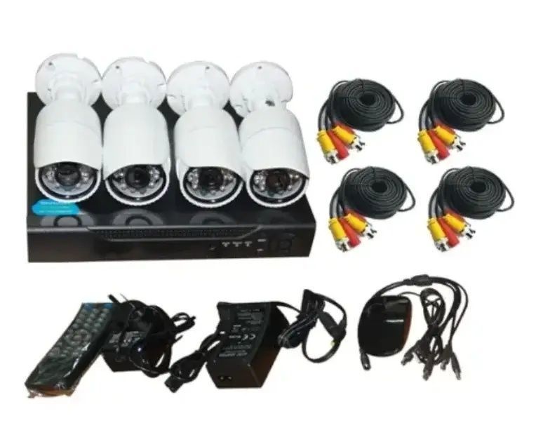 Набор уличных камер видеонаблюдения DVR KIT 7004 AHD 4ch Gibrid регистратор и камера для дома 7004/DT фото