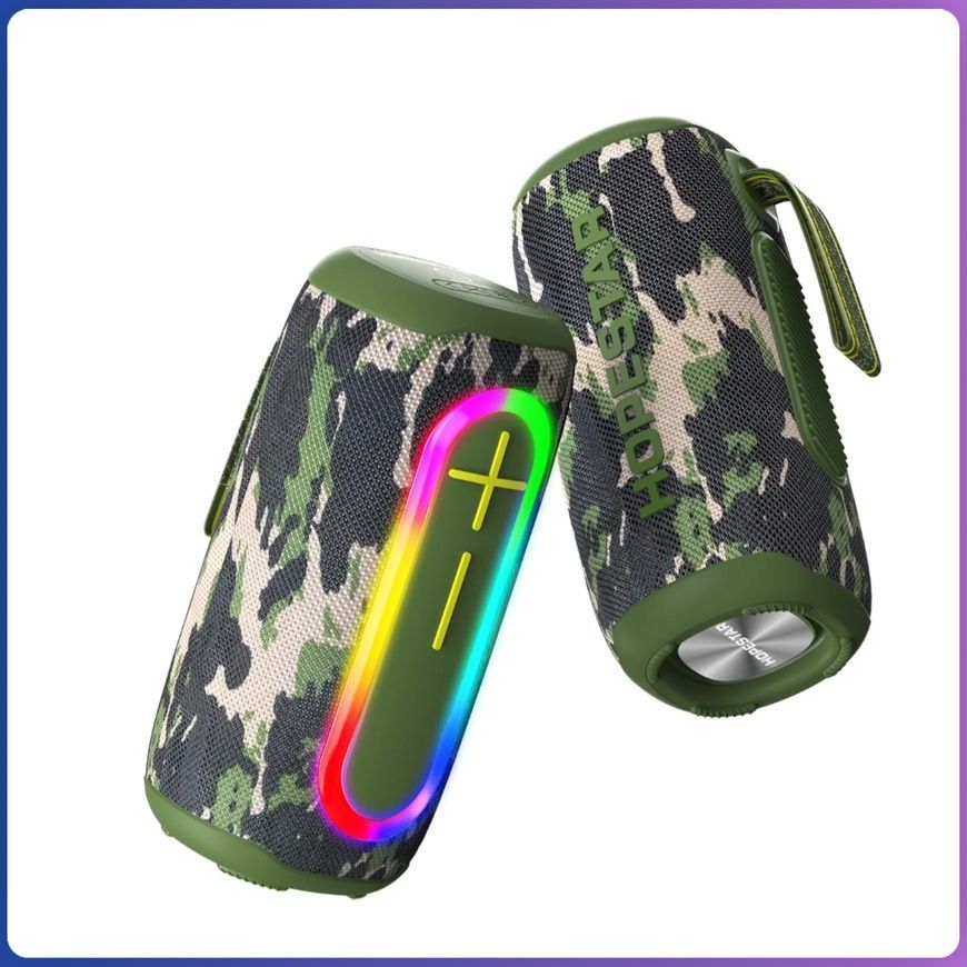 Портативная Bluetooth-колонка&nbsp;20W с RGB подсветкой&nbsp;и защитой IPX6&nbsp;Hopestar P60 Камуфляж 01726-3/MB фото