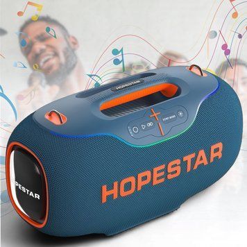 Портативна Bluetooth-колонка&nbsp;з RGB-підсвічуванням та функцією PowerBank&nbsp;Hopestar A80 Синій 02680-1-Син/MB фото