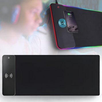 Ігровий килимок 79х30 см для миші з RGB підсвічуванням та бездротовою зарядкою 5W/15W VEN1125/VEN фото