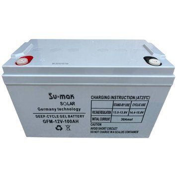 Акумулятор гелевий Su-Mak Solar 12V на 100 Ah Акумулятор гелевий резервного живлення su-mak-100/DM фото