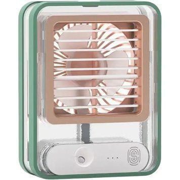 Увлажнитель с вентилятором и сенсорным управлением LED подсветкой Mini FAN Оливковый 15788О фото