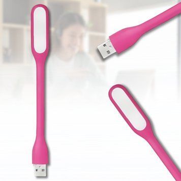 Портативний USB LED ліхтарик гнучкий для ноутбука та ПК Рожевий 13312-1-Роз/MX фото