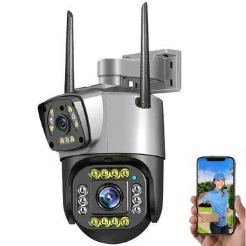 Уличная WiFi камера с двумя объективами и удаленным доступом V360 Pro Портативная IP камера 4Мп VEN3602MPWIFI/VEN фото