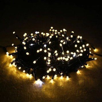 Електрична гірлянда з формою лампи Рубінка велика на 500LED та чорного дроту Тепла білий 9313/EW фото