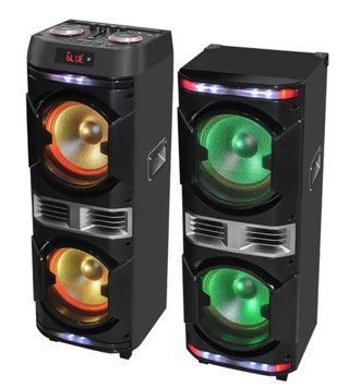 Потужна акустична пара колонок ProAudio 1010 із радіомікрофоном на акумуляторі PROAUDIO 1010/208 фото