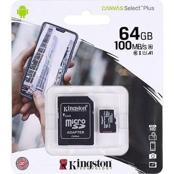 Карта пам'яті Kingston MicroSDXC 64GB UHS-I A1 (Cl10) та SD adapter SDCS2/64GB 298697/060014 108799/KL фото