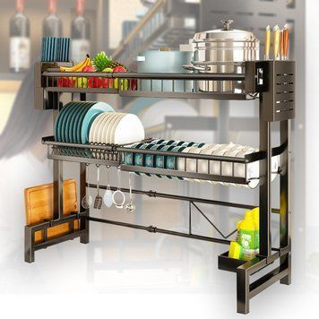 Сушарка-стелаж двоярусна регульована для сушіння посуду Kitchenware AND-8 3806/AND фото