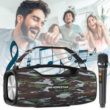 Портативна Bluetooth-колонка з мікрофоном і вологозахистом Hopestar A6 Pro Камуфляж 00479-2-Кам/MB фото