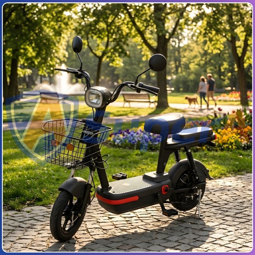 Електровелосипед VELOVA MINI 450W з амортизацією До 30 км/год Чорний 0270/МК фото