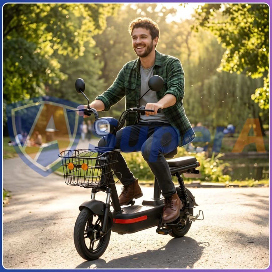 Електровелосипед VELOVA MINI 450W з амортизацією До 30 км/год Чорний 0270/МК фото
