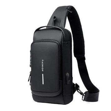 Сумка мужская XIO Fashion с USB зарядкой и кодовым замком Черная Fahion/ASIB фото
