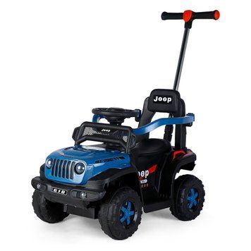 Детская каталка-толокар Jeep 2 в 1 с музыкой и родительской ручкой Bambi M 5789EL-4 Синий M 5789EL-4 фото