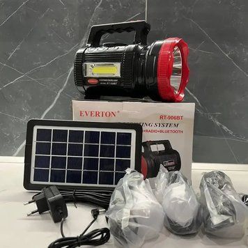 Ліхтар на сонячній батареї та зарядним пристроєм Gold Silver GS-580 15W 30 LED з радіо, MP3 та повербанком GS-560/J фото