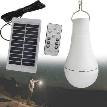 Ліхтар акумуляторний із сонячною панеллю та пультом Energy saving lamp HA-118 Водонепроникна LED лампа 3680/AND фото