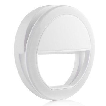 Світлодіодне селфі кільце з USB-зарядкою Selfie Ring Light Біле Мобільний портативний спалах AA7/DT фото